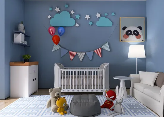 Baby boy bedroom 💙 Design Rendering