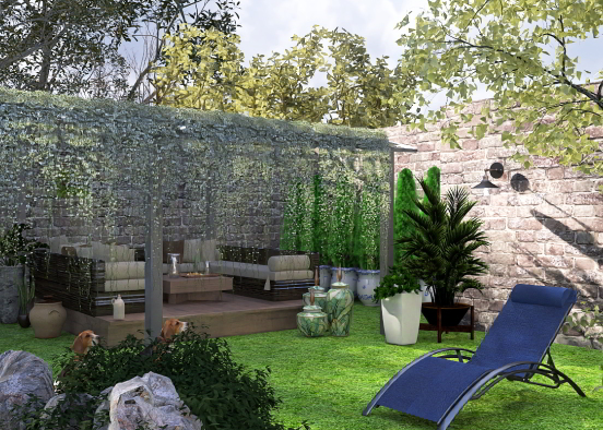 Green backyard garden  Design Rendering