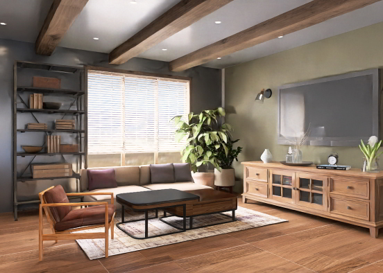 Mid century Modern Living Room 👜 Design Rendering