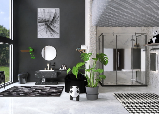 Panda Bear Bathroom Suite Design Rendering