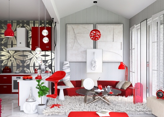 Red Apartment ♦️ Design Rendering