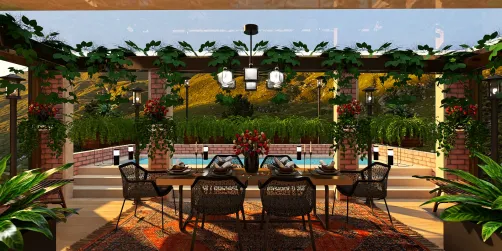 Beautiful Outside Pool Area ❤️🌺🌷