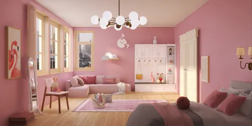 A cute pink room