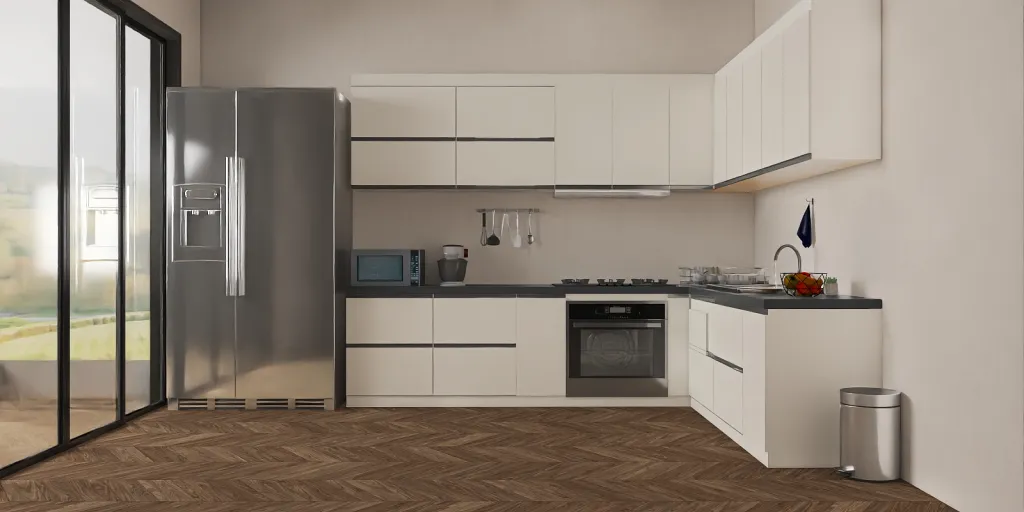 a kitchen with a stove, refrigerator, sink and dishwasher 