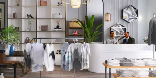 Clothes and bags store 