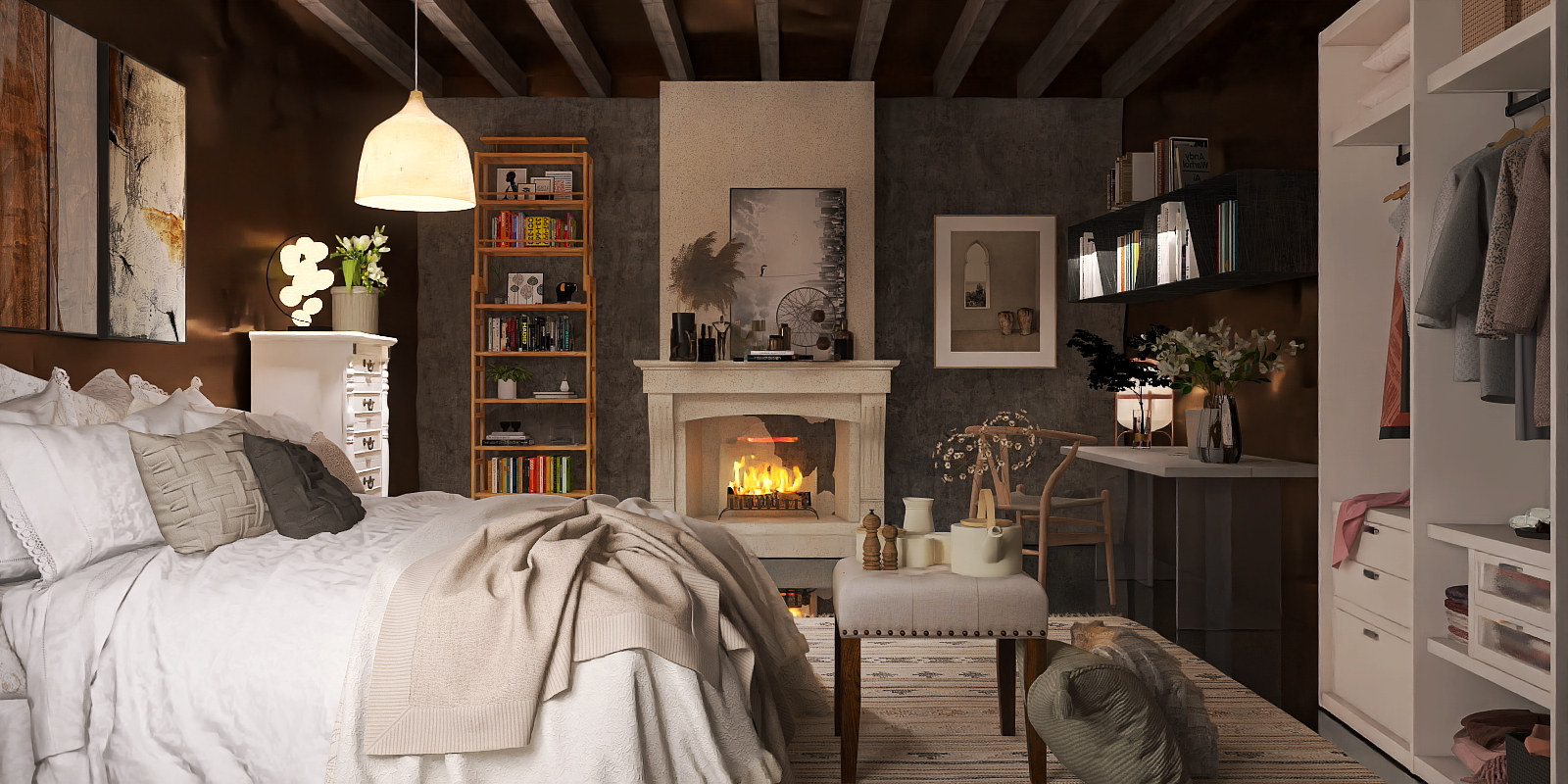 Piedra, madera y metal