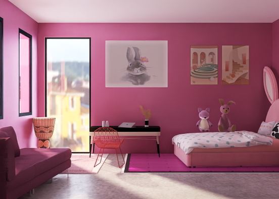 Princesse bedroom. Design Rendering