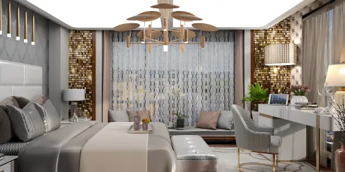 Luxuriously designed small bedroom 