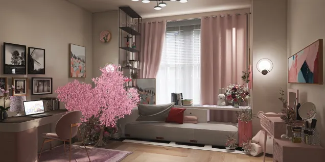Study Room with a mix of Plum Blossom.