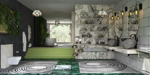 Jungle wet dry bathroom
