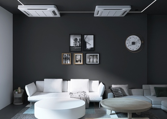 #livingroomdecor#black&whitelover#black&whitetheme Design Rendering