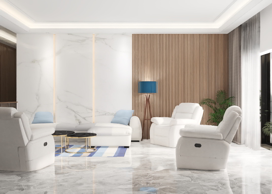 Casual Modern Living Room! Design Rendering