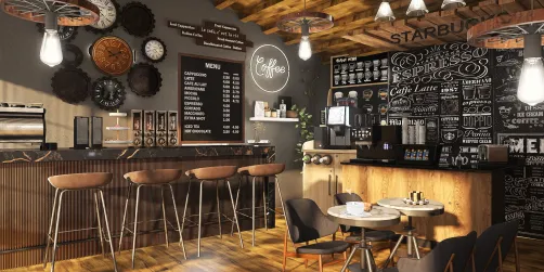 Corner coffee shop 