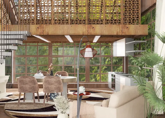 # SunRoom with 2nd floor Renderização de Design