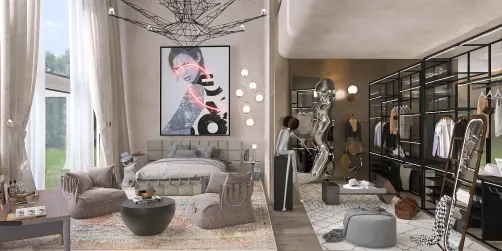 Dormitorio elegante y moderno