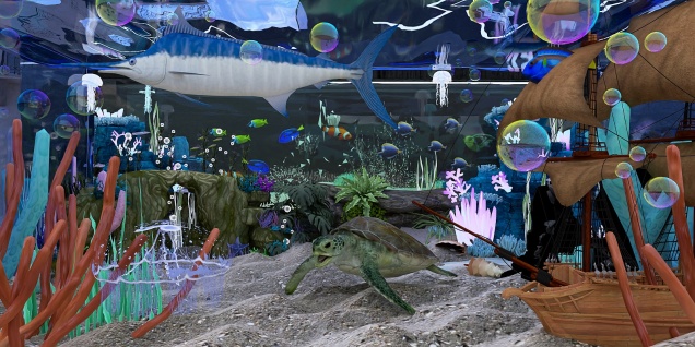 Animated Ocean-Life 🌊🐠⚓️🪼🐚