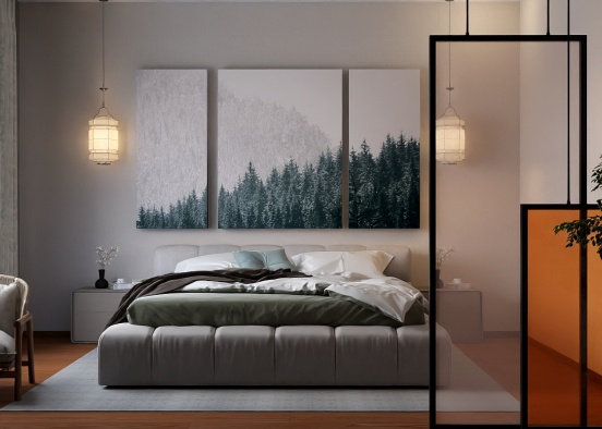 classy bedroom design 🧡🌿 Design Rendering