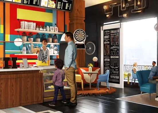 A NYC coffee shop with a unique style Design Rendering