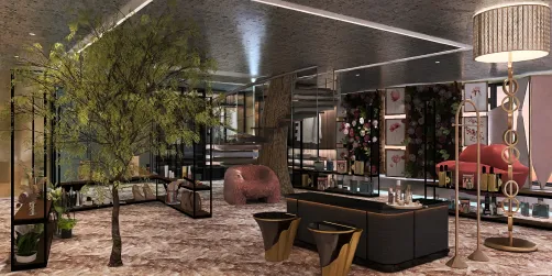Shopping mall shops beauty garment flowe