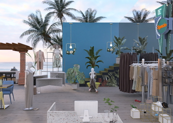 Beach Boardwalk Pop-up Shops Design Rendering