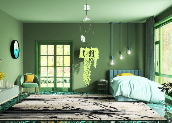 Green bedroom 💚 Design Rendering