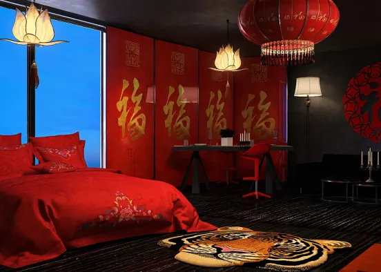 Chinese style room  Design Rendering
