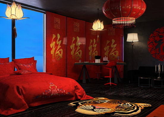 Chinese style room  Design Rendering