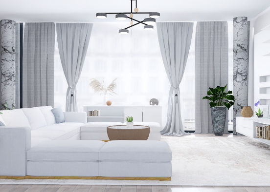 Minimalist Living Room 🩶 Design Rendering