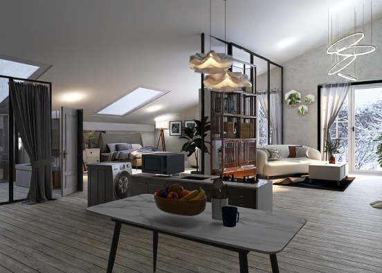 a cosy attic apartment....❄️❄️🍁🍁 Design Rendering