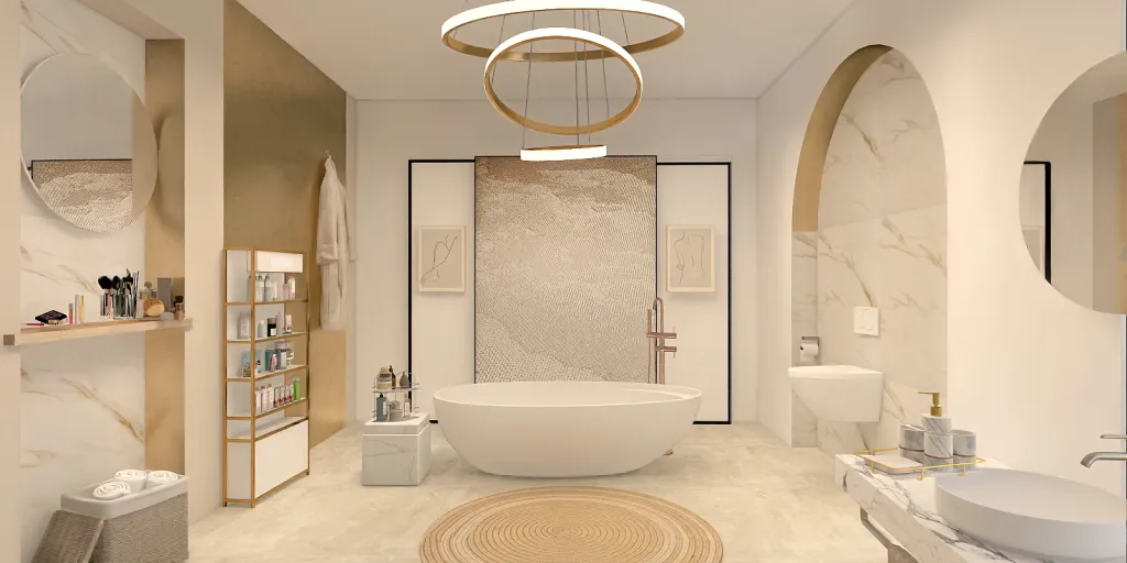 a bathroom with a tub, toilet and shower 