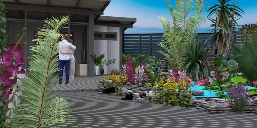 Tropical front yard garden