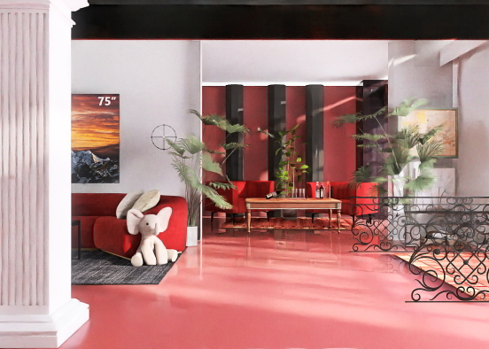 black and red  Design Rendering