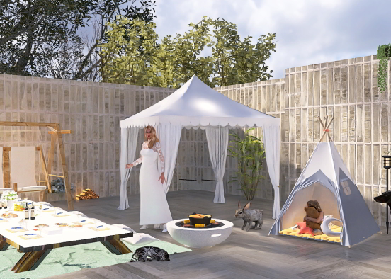 Camping with family and animals  Design Rendering