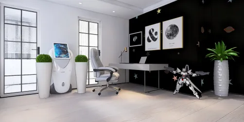 Mega modern home office🤍🩶🤍