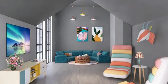 Pops of color living space 