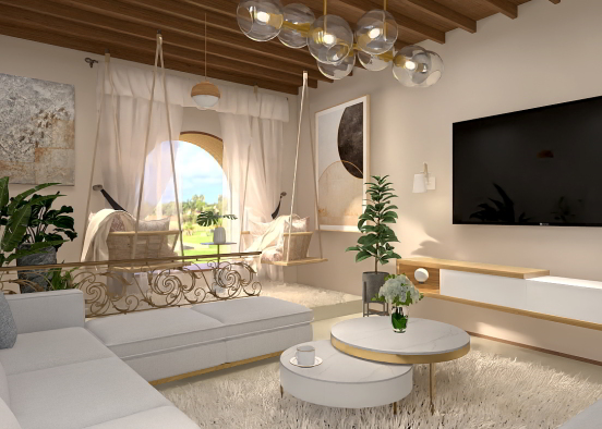 Calm living room  Design Rendering