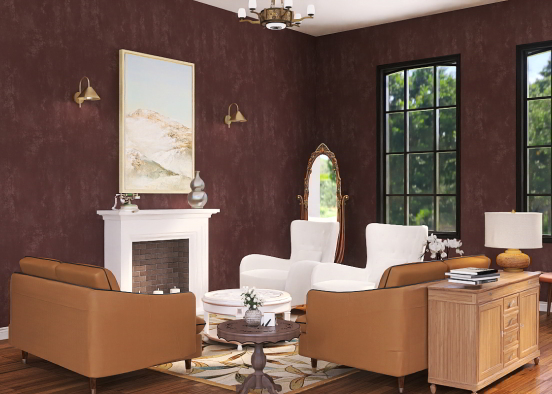 Exquisite Formal Living Room Design Rendering