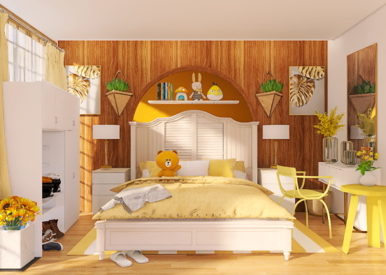 Sunny Bedroom Design Rendering