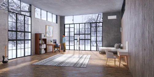 Roomates office + bedroom