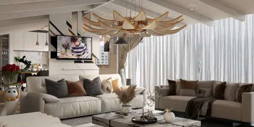 Living room And a kitchen Attic room🔥✅👌🏻