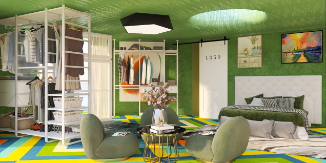 flowerpower bedroom industrie style