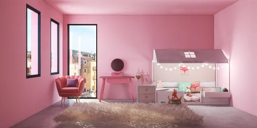 casa simples cor de rosa