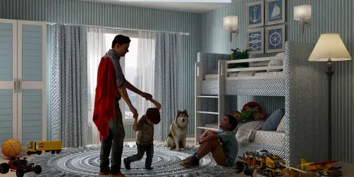 #2. Dad plays superhero!