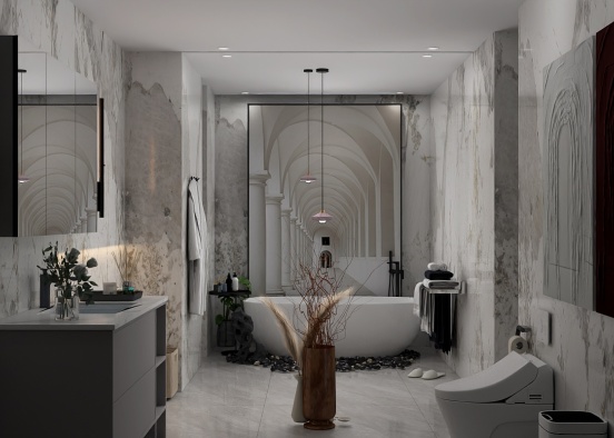 luxury bathroom 🤍✨ Design Rendering