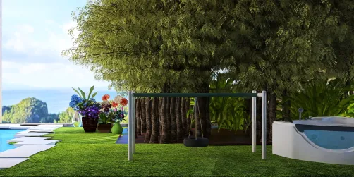 Backyard garden area