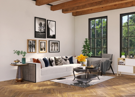 Modern Contemporary Living Room Design Rendering