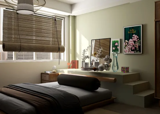 Bedroom in Oriental style  Design Rendering