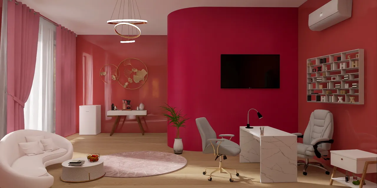 a living room with a table and chairs 