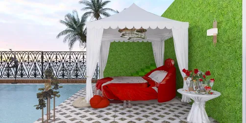 romantic pool house 