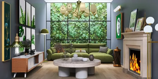 Green living room idea 💡